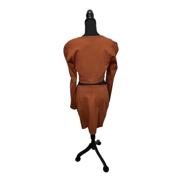 Socialite Cut Out Bodycon Dress Brown Size L - Picture 4 of 7